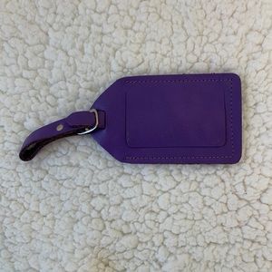 Jon Hart purple leather luggage tag